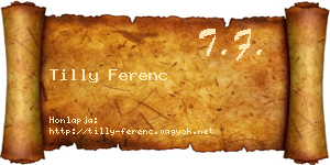 Tilly Ferenc névjegykártya
